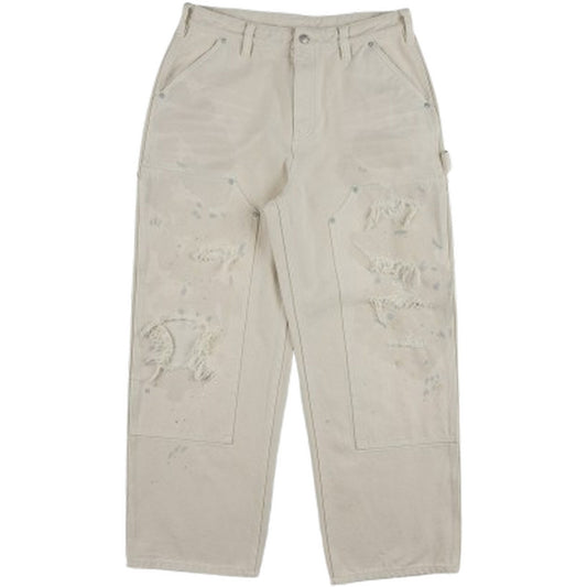 Pantaloni Uomo Evisu - Ej, Distressed Double Knee Pants - Bianco
