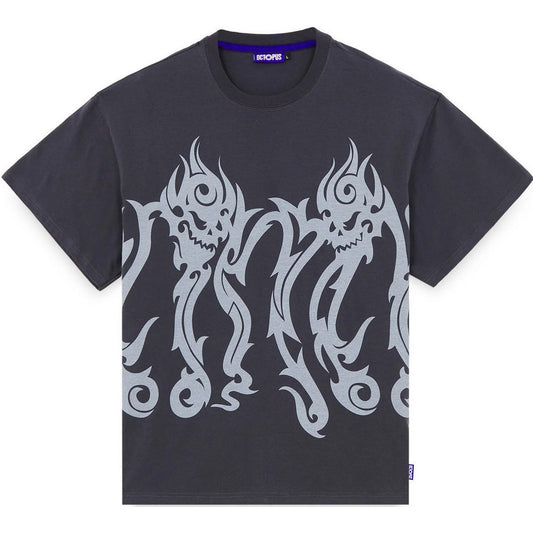 T-shirt Uomo Octopus - Octopus Tribal Skull Tee - Grigio