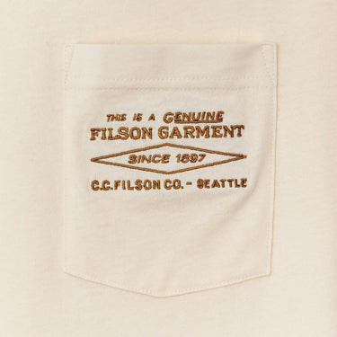 T-shirt Uomo Filson - S/S Embroidered Pocket T-Shirt - Bianco