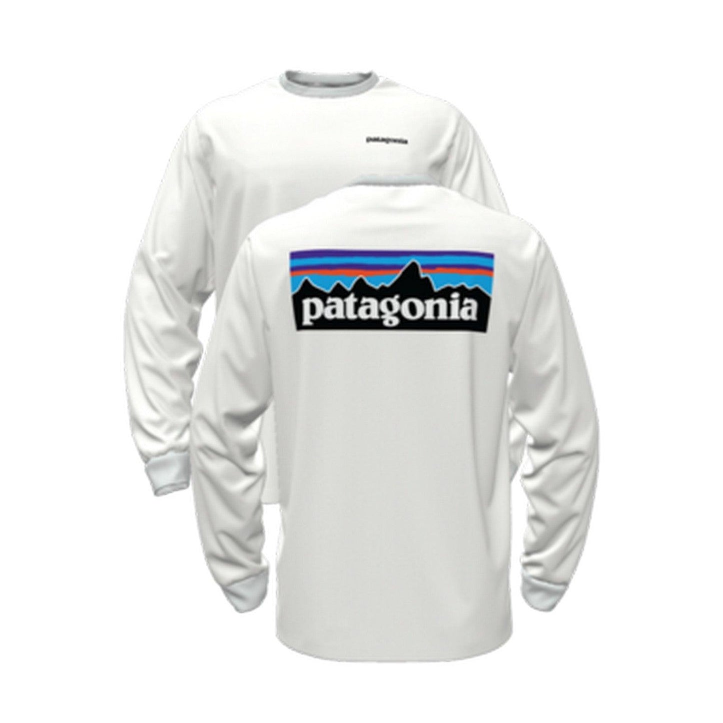 Maglie a manica lunga Uomo Patagonia - M's L/S P6 Logo ResponsibiliTee - Bianco