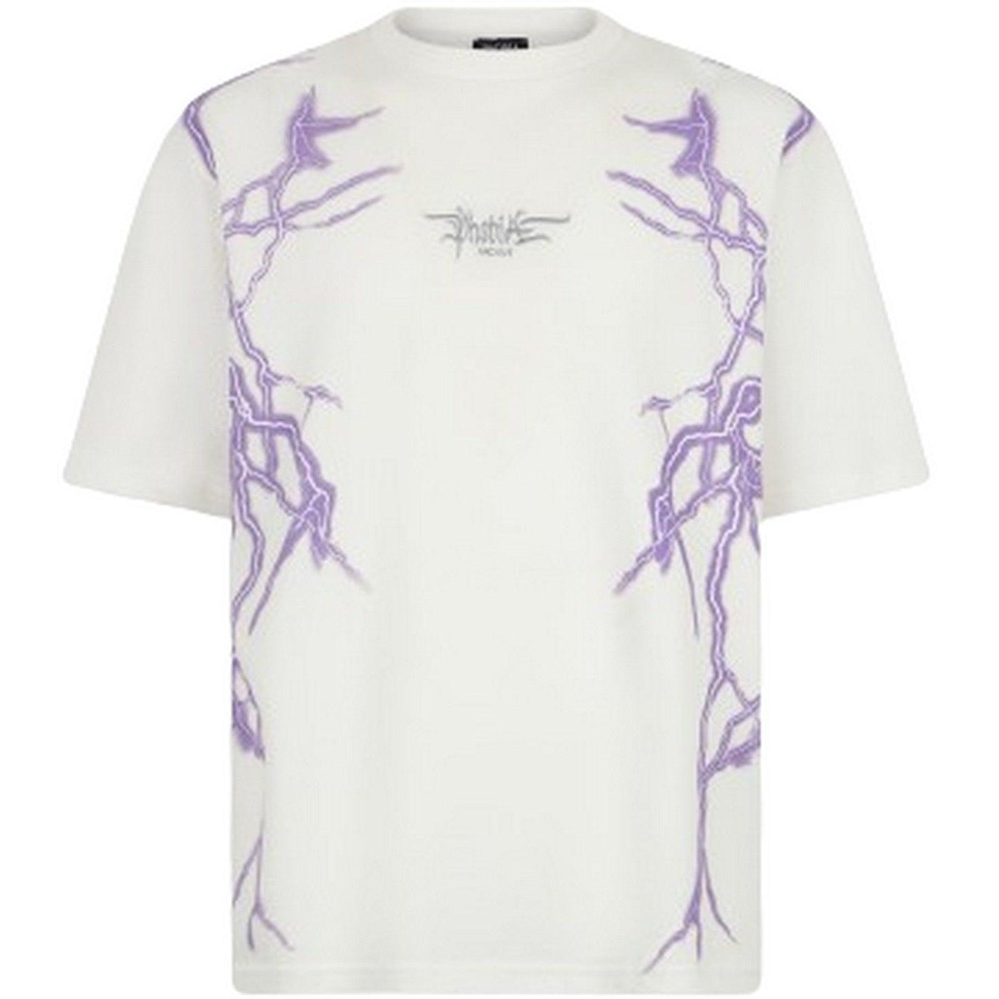 T-shirt Uomo Phobia - White T-Shirt With Lateral Purple Lightning Print - Bianco