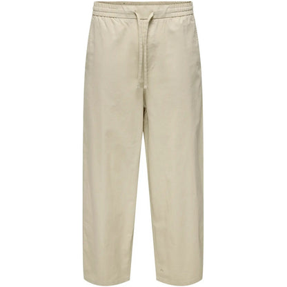 Pantaloni Uomo Only & Sons - Onsdaves Wide Cot Lin 0007 Pants - Bianco