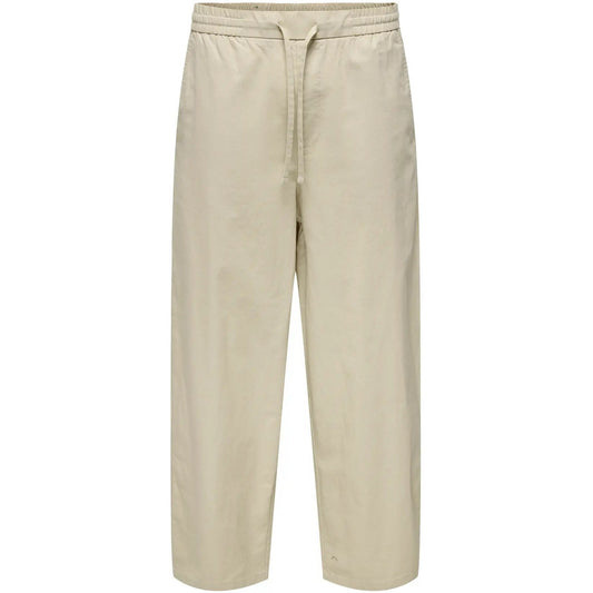 Pantaloni Uomo Only & Sons - Onsdaves Wide Cot Lin 0007 Pants - Bianco