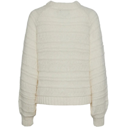 Maglie Donna Pieces - Pcneo Ls Oneck Knit Bc - Bianco