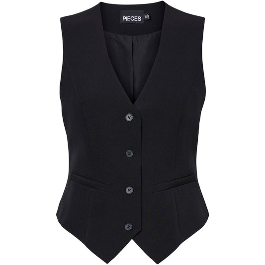 Gilet Donna Pieces - Pcbozzy Vest Noos Exp Bc - Nero