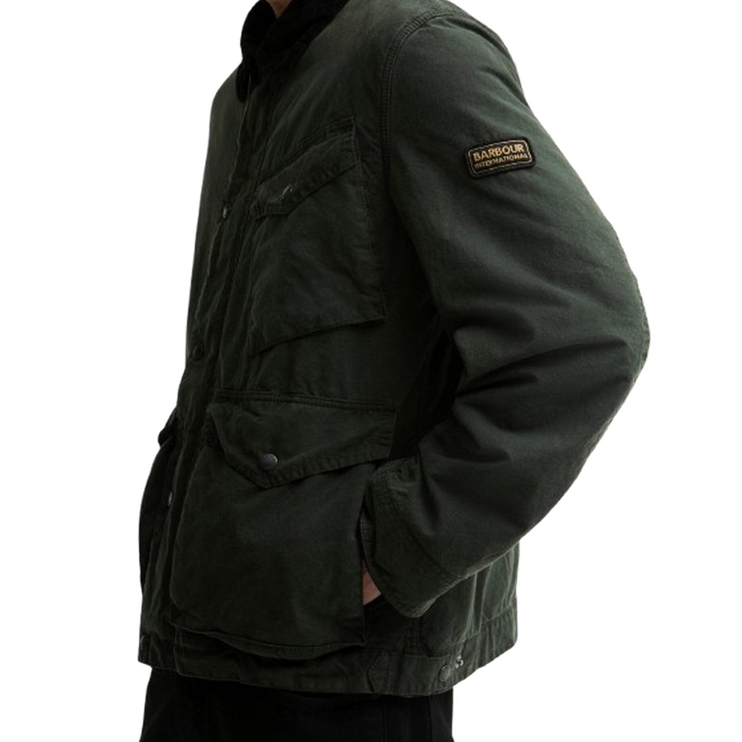 Giacche Uomo Barbour International - Winter Drifter Washed Wax Jkt - Verde