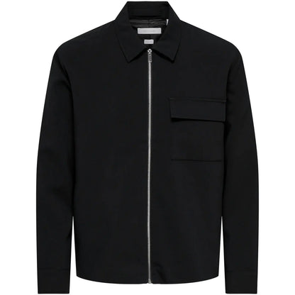 Camicie casual Uomo Only & Sons - Onswill Reg 0292 Zip Overshirt Frml Noos - Nero
