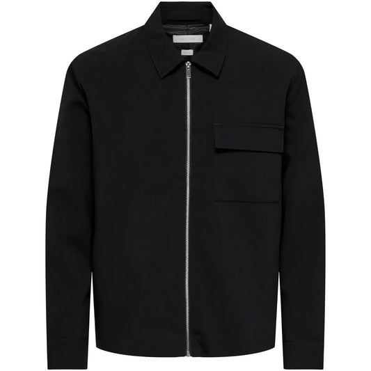 Camicie casual Uomo Only & Sons - Onswill Reg 0292 Zip Overshirt Frml Noos - Nero