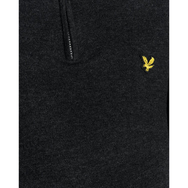 Lyle & Scott Langarmhemden für Herren – Lambswool Blend Quarter Zip Ju – Schwarz