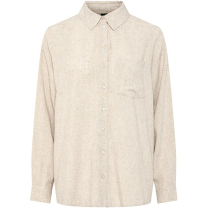 Camicie Donna Pieces - Pcpia Ls Loose Shirt Wvn Noos - Grigio