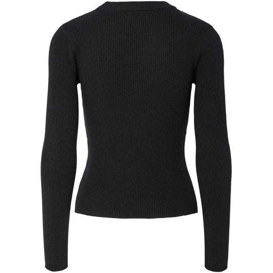 Maglie Donna Pieces - Pcmira New Ls O-Neck Knit Noos Bc - Nero