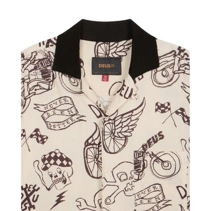 Camicie casual Uomo Deus Ex Machina - Doodle Ss Shirt - Avorio