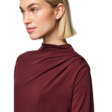 Canotte e top Donna Pieces - Pcmadison Ls Draped Top Jrs Noos Bc - Rosso