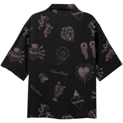 Camicie casual Uomo Vertere Berlin - Forget Me Not Viscose Shirt - Nero