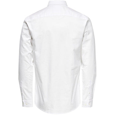 Only & Sons Chemises décontractées pour hommes - Chemise Onsneil Ls Oxford - Blanc