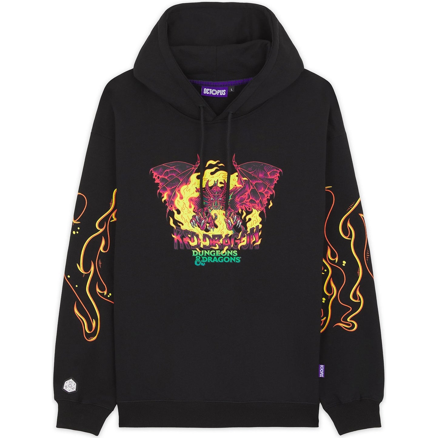 Felpe con cappuccio Uomo Octopus - Dungeons & Dragons Octopus Red Dragon Hoodie - Nero