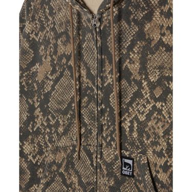 Felpe con cappuccio Uomo Obey - Obey Post Zip Hood Fleece - Verde