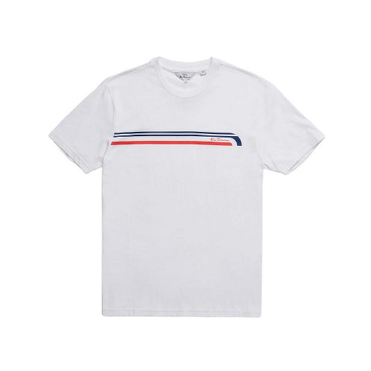 T-shirt Uomo Ben Sherman - Printed Chest Stripe Tee - Bianco