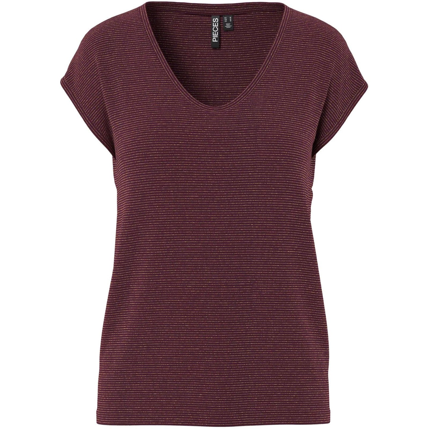 T-shirt Donna Pieces - Pcbillo Tee Lurex Stripes Noos - Viola