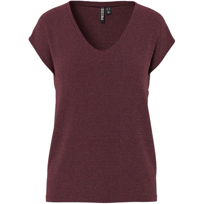 T-shirt Donna Pieces - Pcbillo Tee Lurex Stripes Noos - Viola