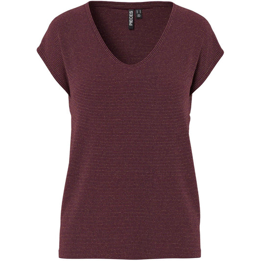 T-shirt Donna Pieces - Pcbillo Tee Lurex Stripes Noos - Viola