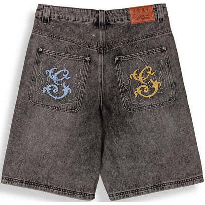 Pantaloncini Uomo Grmy - Chief Watcher Baggy Denim Shorts - Nero