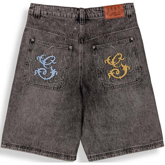 Pantaloncini Uomo Grmy - Chief Watcher Baggy Denim Shorts - Nero