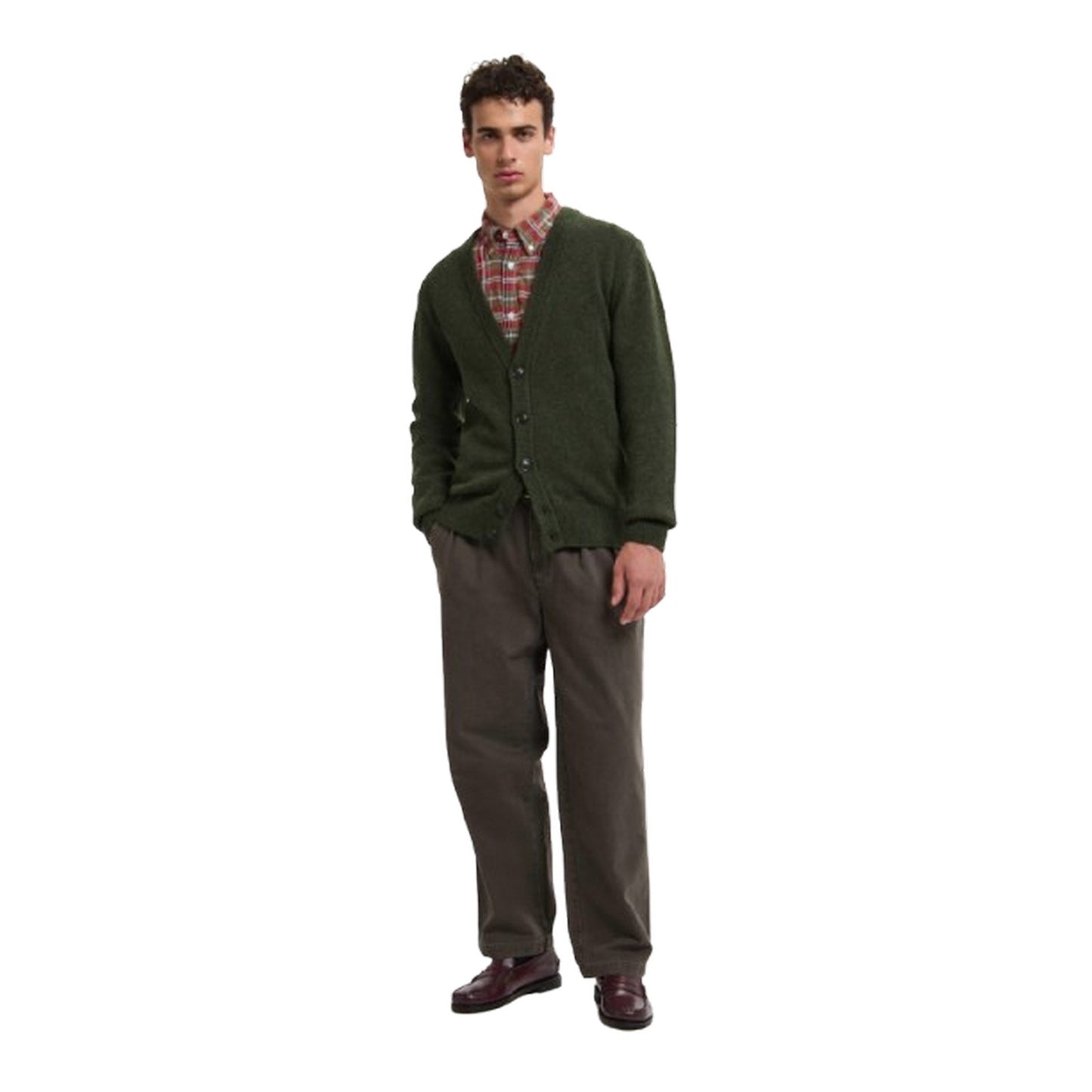 Cardigan Uomo Baracuta - Shetland Cardigan - Verde