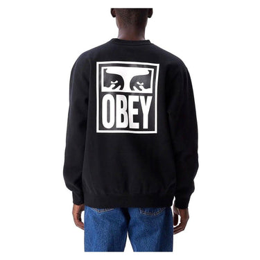 Sweats à capuche pour hommes Obey - Polaire Obey Eyes Icon Crew Premium - Noir