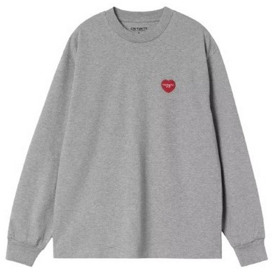 T-shirt Donna Carhartt Wip - W' L/S Heart Patch T-Shirt - Grigio