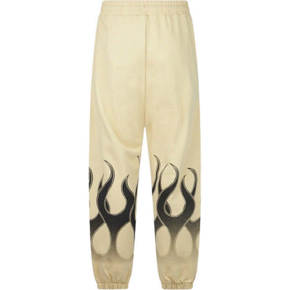 Pantaloni Uomo Vision of Super - Sand Pants With Black Flames - Beige