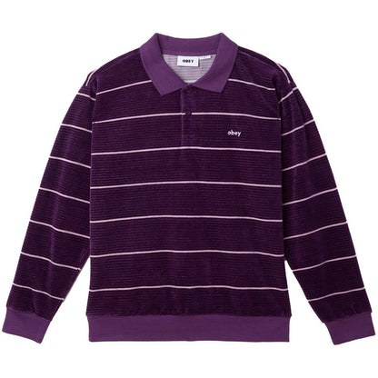 Polo Uomo Obey - Astoria Velour Stripe Polo Ls - Multicolore