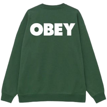 Obey Sudaderas con capucha para hombre - Obey Bold Premium Crew Fleece - Verde