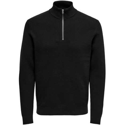 Maglie Uomo Only & Sons - Onsphil Reg 12 Cotton Half Zip Knit Noos - Nero