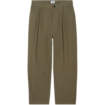 Pantaloni Uomo Obey - Foster Pleated Linen Pant - Verde