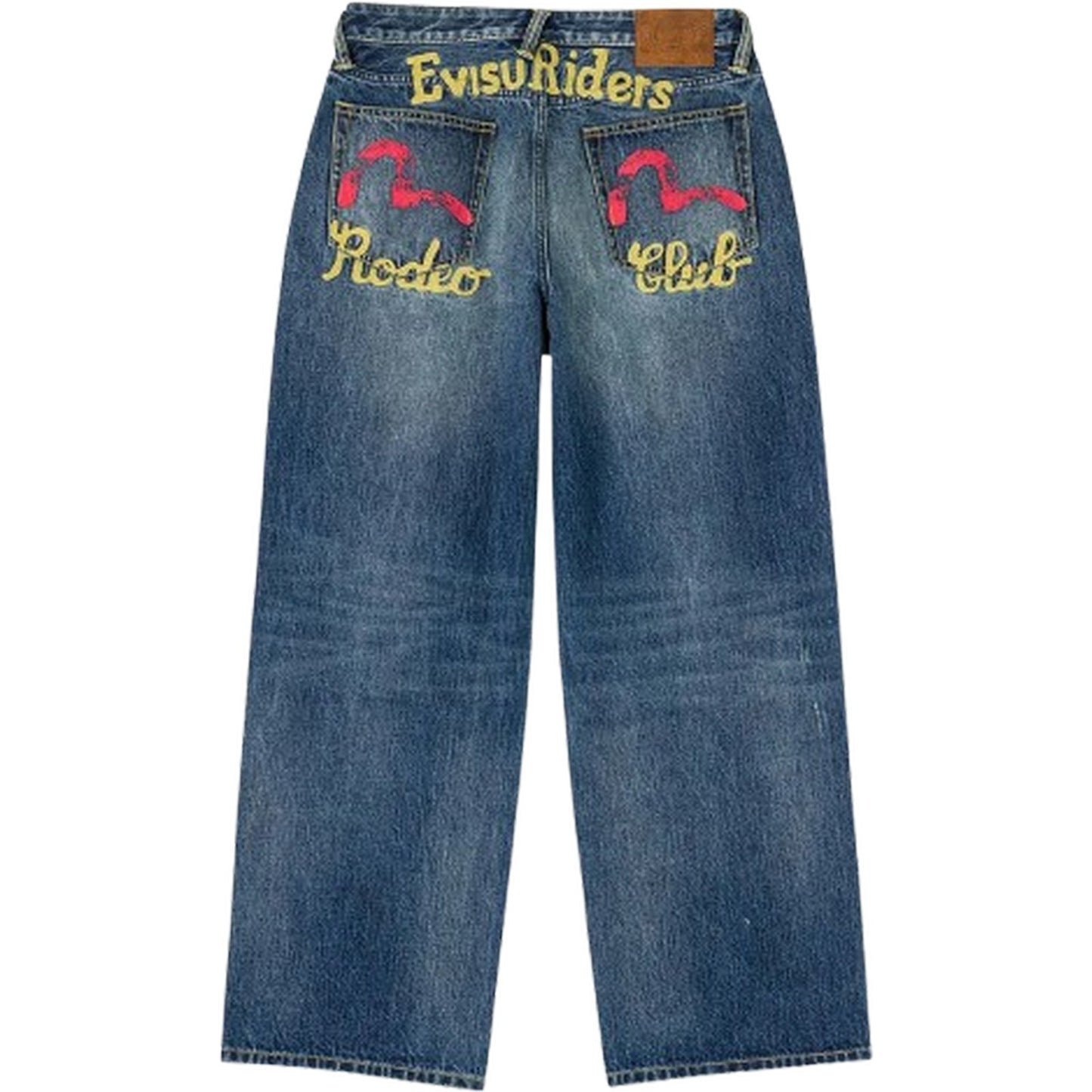 Jeans Uomo Evisu - Ej Heavy Washed And Distressed 5P Jeans - Blu