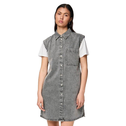 Vestiti casual Donna Pieces - Pcabbi Sl Short Denim Dress D2D - Grigio