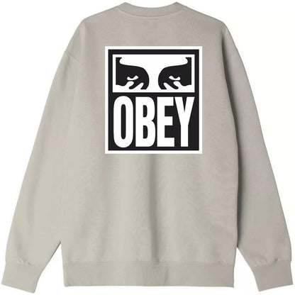 Felpe senza cappuccio Uomo Obey - Obey Eyes Icon Crew Premium Fleece - Grigio