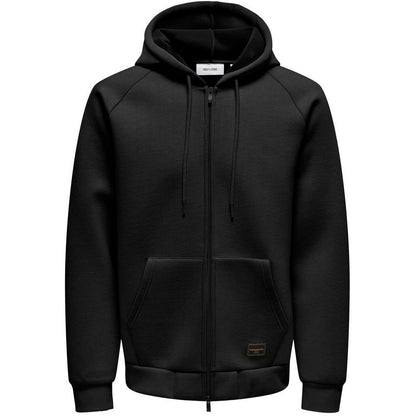 Felpe con cappuccio Uomo Only & Sons - Onsbobbey Scuba Full Zip Hoodie Sweat - Nero