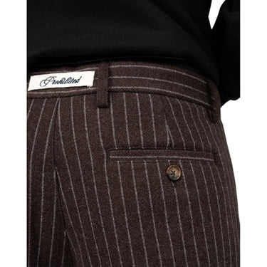 Pantaloni Uomo Prohibited - Revival Pinstripe Pleated Pant - Marrone