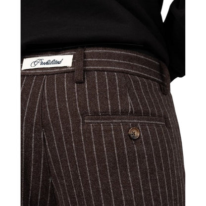 Pantaloni Uomo Prohibited - Revival Pinstripe Pleated Pant - Marrone