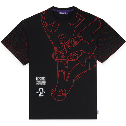 T-shirt Uomo Octopus - Evangelion – EVA 02 Flowing Octopus Tee - Nero