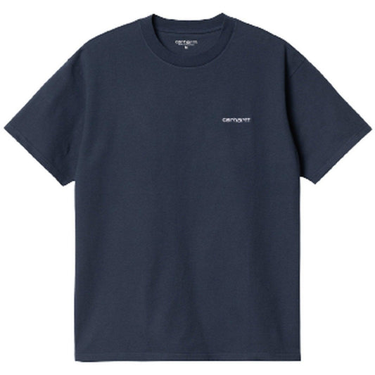 T-shirt Uomo Carhartt Wip - S/S Script Embroidery T-Shirt - Blu