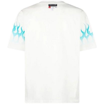 T-shirt Uomo Vision of Super - White Tshirt With Tiffany Racing Flames - Bianco