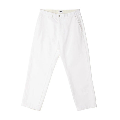 Pantaloni Unisex Obey - Hardwork Carpenter Pant - Bianco
