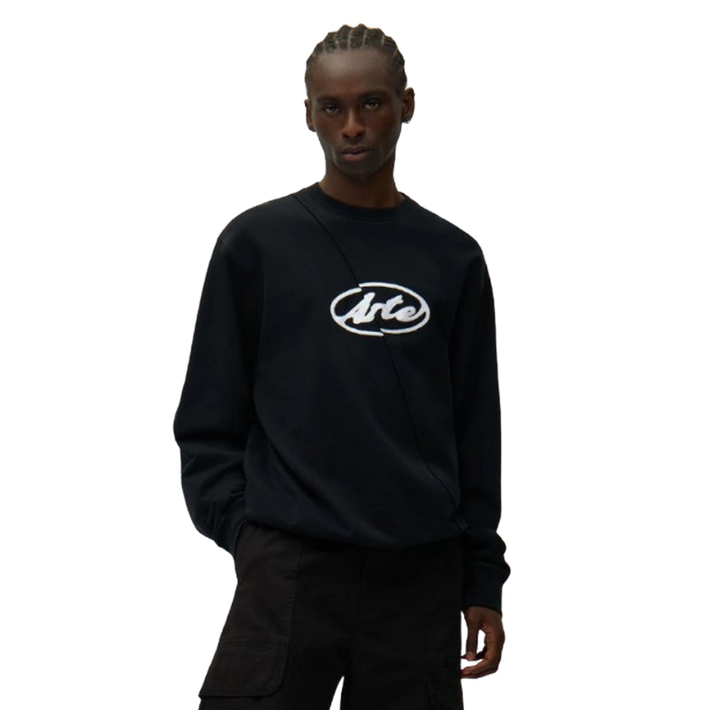 Felpe senza cappuccio Uomo Arte Antwerp - Circle Logo Embroidery - Nero