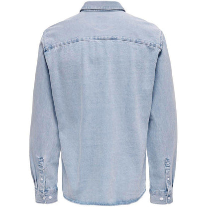 Camicie casual Uomo Only & Sons - Onsbenny Reg Chambray Ls Shirt - Blu