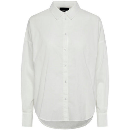 Camicie Donna Pieces - Pctanne Ls Loose Shirt Noos Bc - Bianco