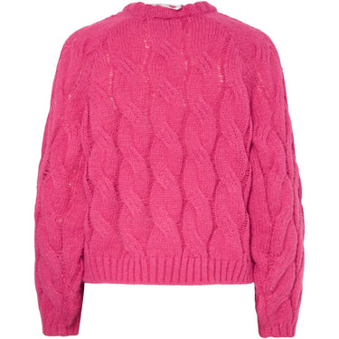 Swetry Damskie - Pcjia Ls O-Neck Knit Bc - Fioletowy