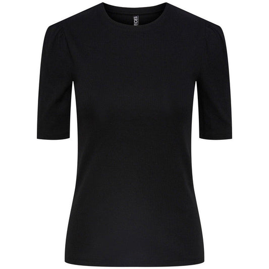 T-shirt Donna Pieces - Pcruka Ss Puff Top Noos Bc - Nero